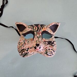 Mardi Gras Hand-painted Cat Mask